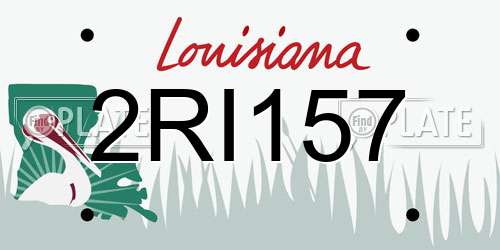 2RI157 Louisiana License Plate