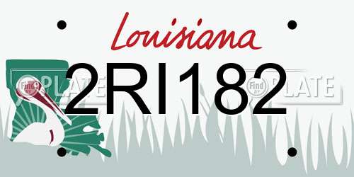 2RI182 Louisiana License Plate