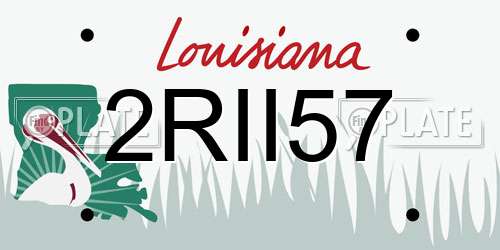 2RII57 Louisiana License Plate