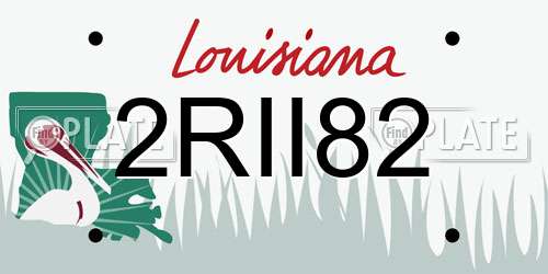 2RII82 Louisiana License Plate