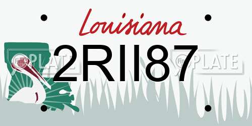 2RII87 Louisiana License Plate
