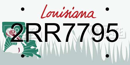2RR7795 Louisiana License Plate