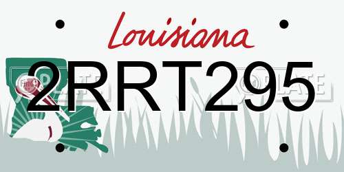 2RRT295 Louisiana License Plate