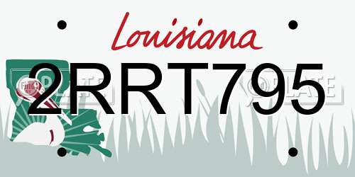 2RRT795 Louisiana License Plate