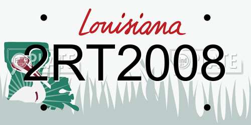 2RT2008 Louisiana License Plate