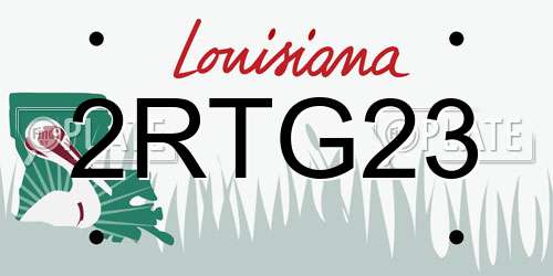 2RTG23 Louisiana License Plate