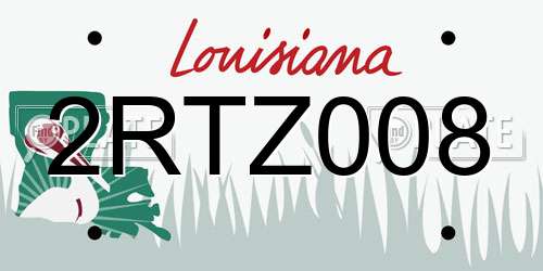 2RTZ008 Louisiana License Plate