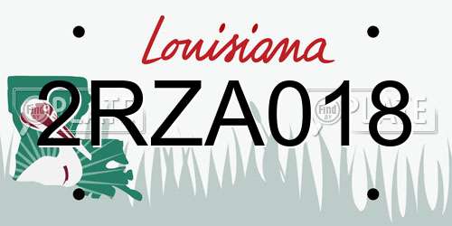 2RZA018 Louisiana License Plate