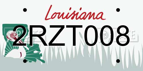 2RZT008 Louisiana License Plate