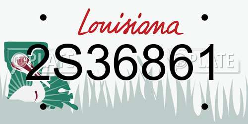 2S36861 Louisiana License Plate