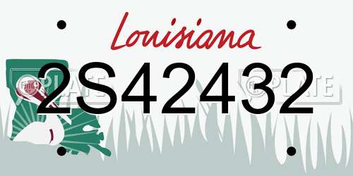 2S42432 Louisiana License Plate