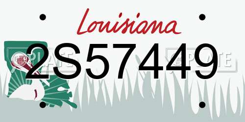 2S57449 Louisiana License Plate