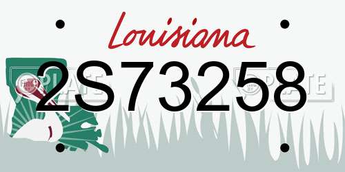 2S73258 Louisiana License Plate