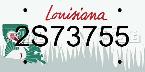 2S73755 Louisiana License Plate