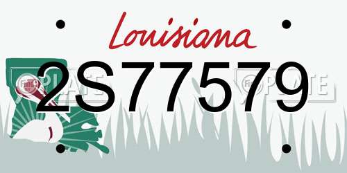 2S77579 Louisiana License Plate
