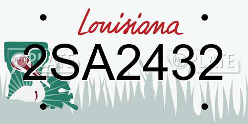 2SA2432 Louisiana License Plate