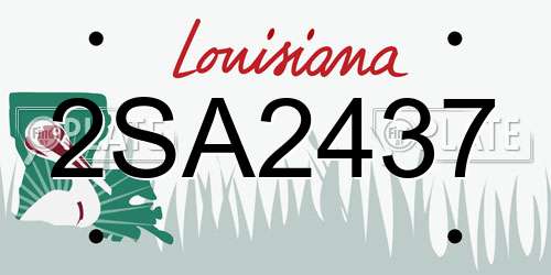 2SA2437 Louisiana License Plate