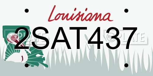 2SAT437 Louisiana License Plate