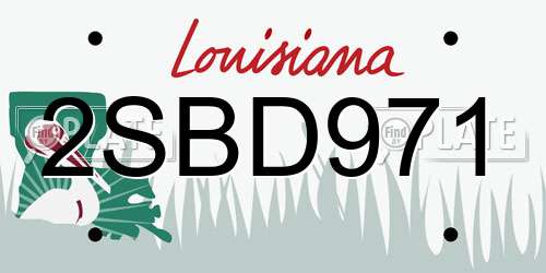 2SBD971 Louisiana License Plate