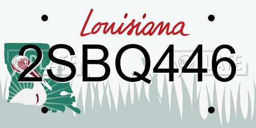 2SBQ446 Louisiana License Plate