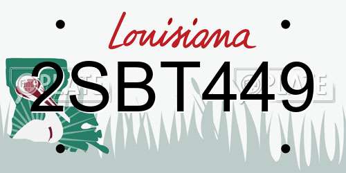 2SBT449 Louisiana License Plate