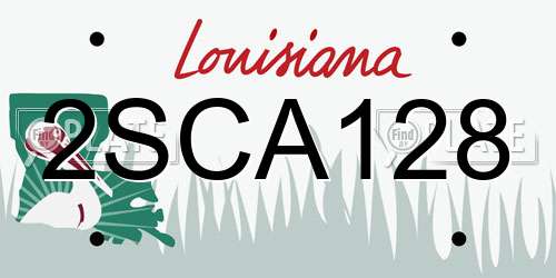 2SCA128 Louisiana License Plate