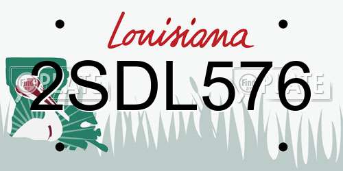 2SDL576 Louisiana License Plate