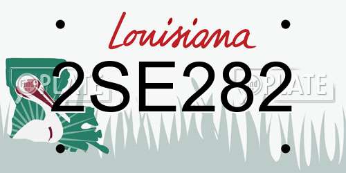 2SE282 Louisiana License Plate