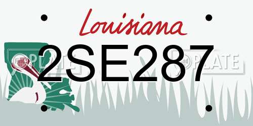2SE287 Louisiana License Plate