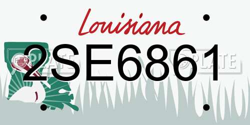 2SE6861 Louisiana License Plate