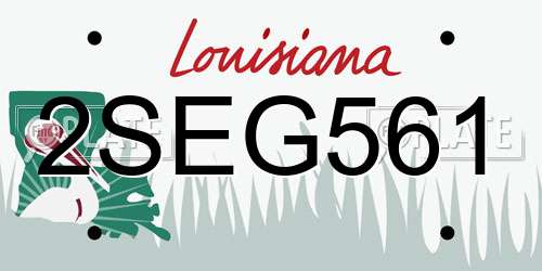 2SEG561 Louisiana License Plate
