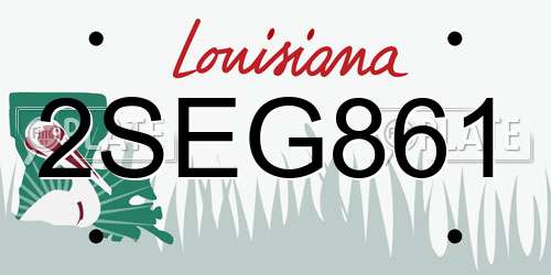 2SEG861 Louisiana License Plate