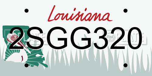 2SGG320 Louisiana License Plate