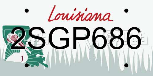 2SGP686 Louisiana License Plate