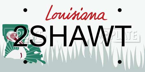 2SHAWT Louisiana License Plate