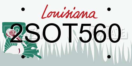 2SOT560 Louisiana License Plate