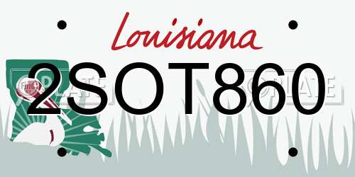 2SOT860 Louisiana License Plate