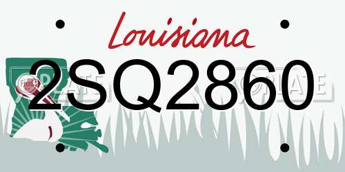 2SQ2860 Louisiana License Plate