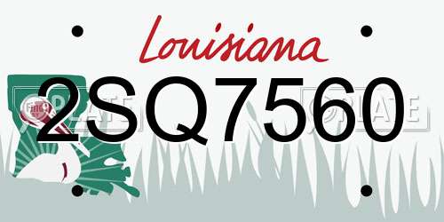 2SQ7560 Louisiana License Plate