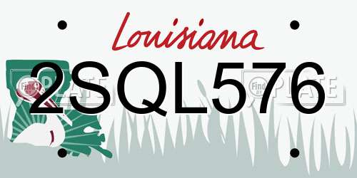 2SQL576 Louisiana License Plate