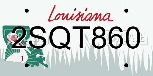 2SQT860 Louisiana License Plate