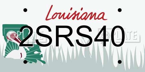2SRS40 Louisiana License Plate