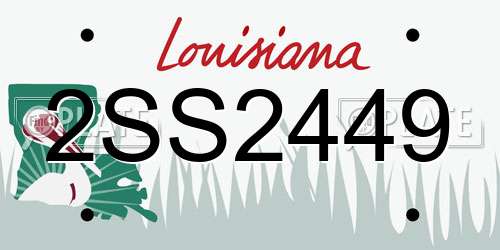 2SS2449 Louisiana License Plate