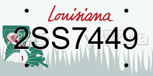 2SS7449 Louisiana License Plate