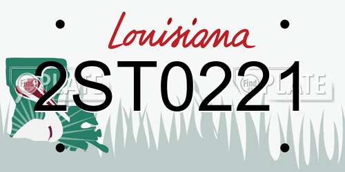 2ST0221 Louisiana License Plate