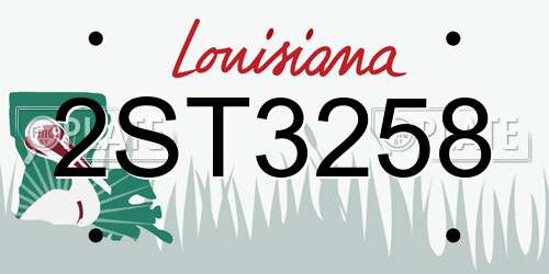 2ST3258 Louisiana License Plate