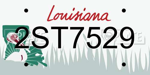 2ST7529 Louisiana License Plate