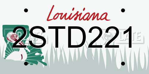 2STD221 Louisiana License Plate
