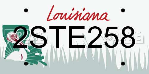 2STE258 Louisiana License Plate