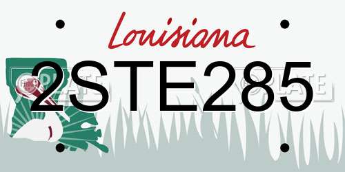 2STE285 Louisiana License Plate